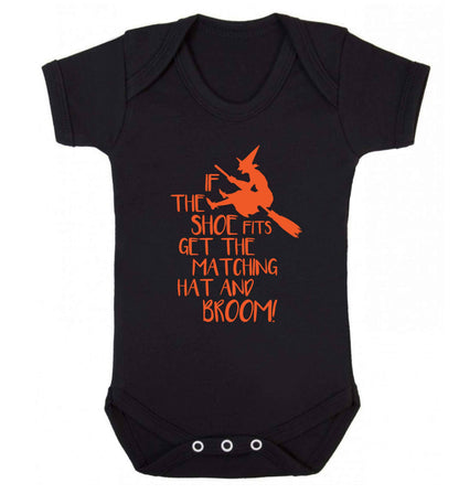 If the shoe fits get the matching hat and broom Baby Vest black 18-24 months