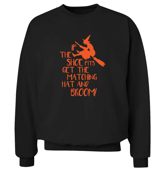 If the shoe fits get the matching hat and broom Adult's unisex black Sweater 2XL
