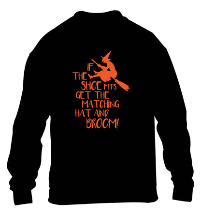 If the shoe fits get the matching hat and broom children's black sweater 12-13 Years