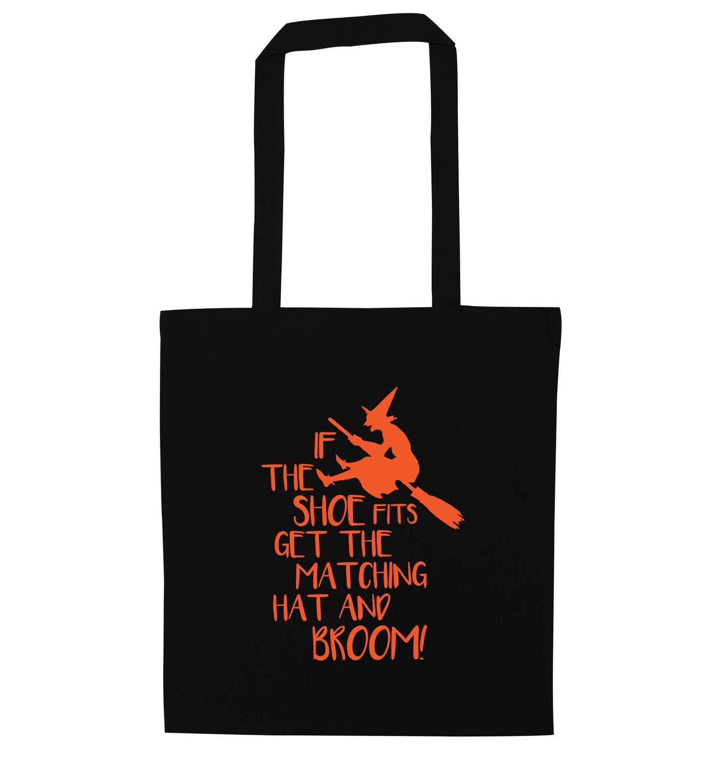 If the shoe fits get the matching hat and broom black tote bag