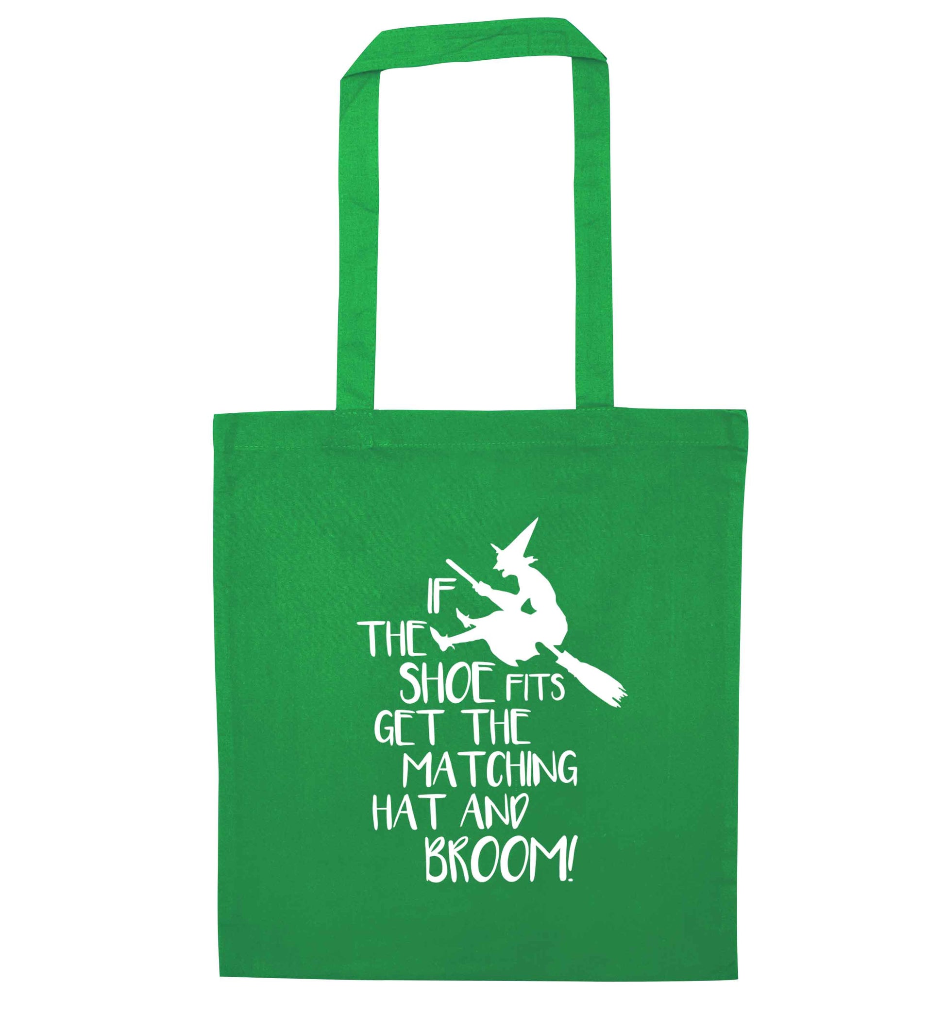 If the shoe fits get the matching hat and broom green tote bag