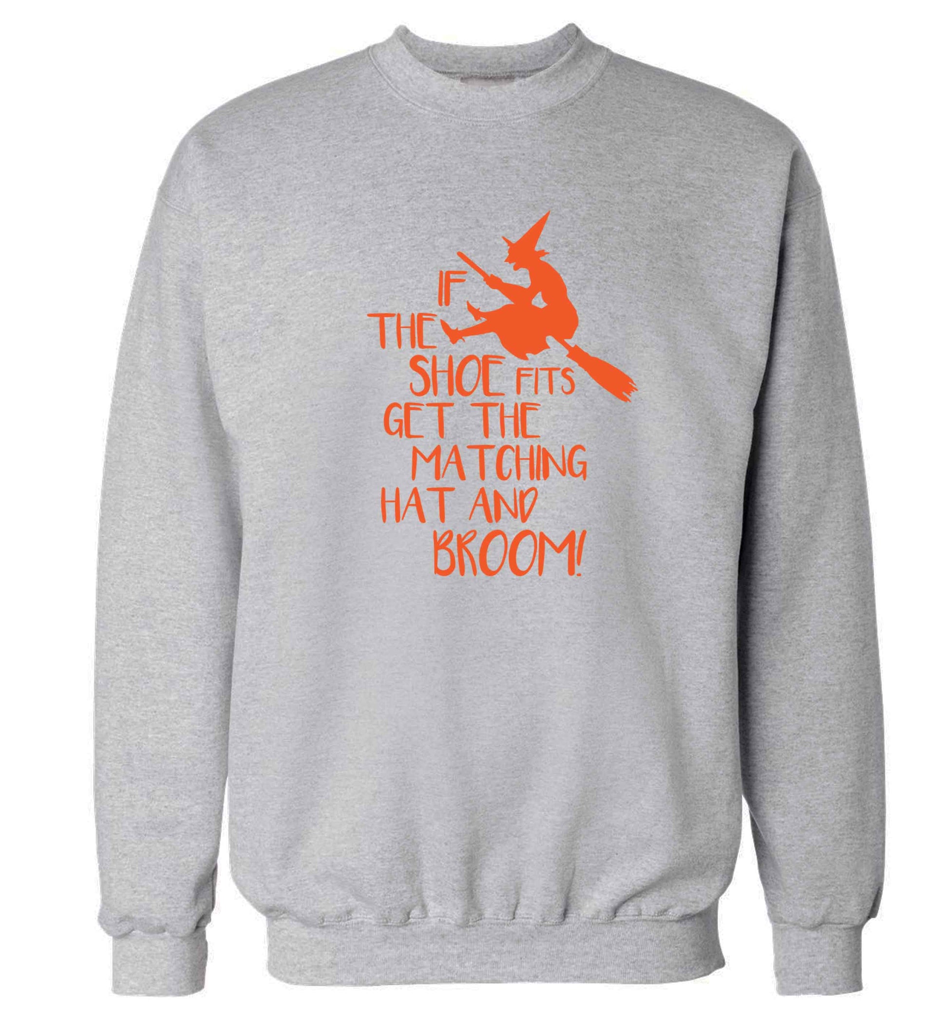 If the shoe fits get the matching hat and broom Adult's unisex grey Sweater 2XL