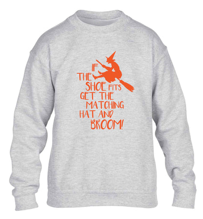 If the shoe fits get the matching hat and broom children's grey sweater 12-13 Years