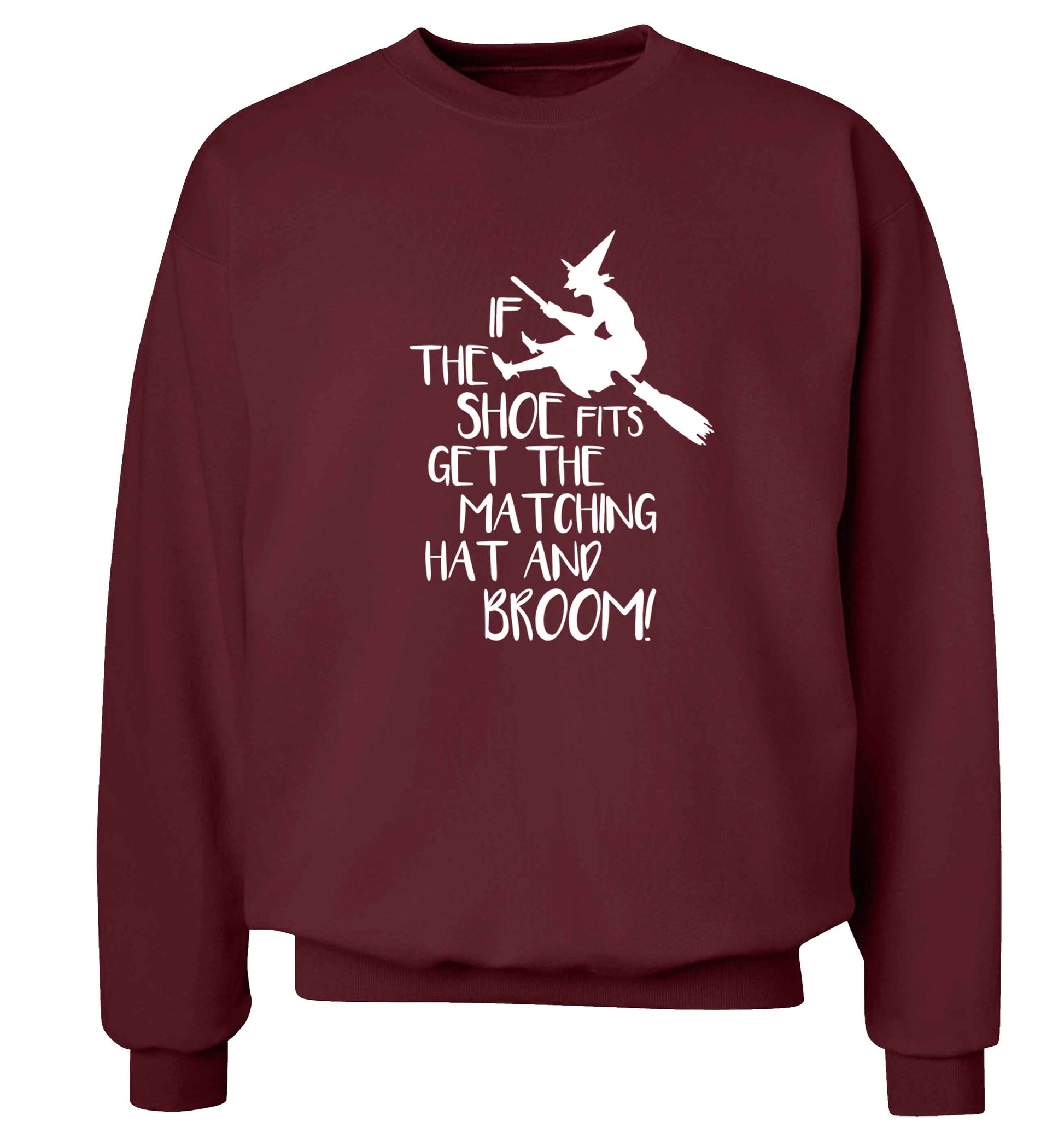 If the shoe fits get the matching hat and broom Adult's unisex maroon Sweater 2XL
