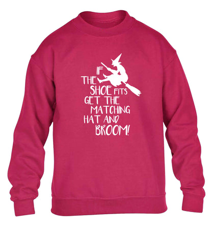 If the shoe fits get the matching hat and broom children's pink sweater 12-13 Years