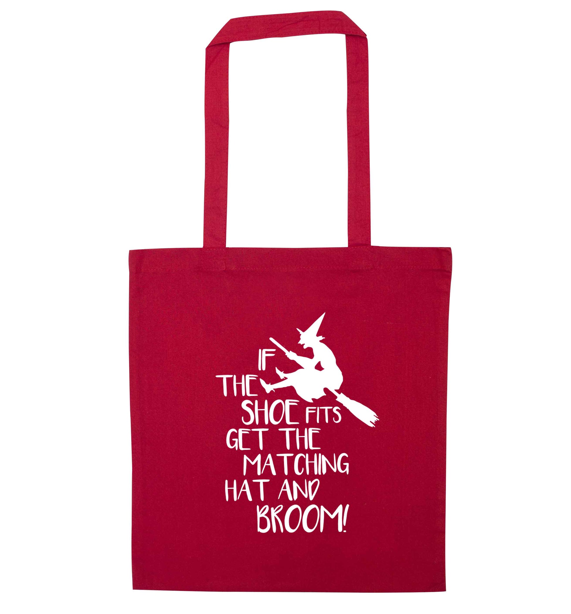 If the shoe fits get the matching hat and broom red tote bag