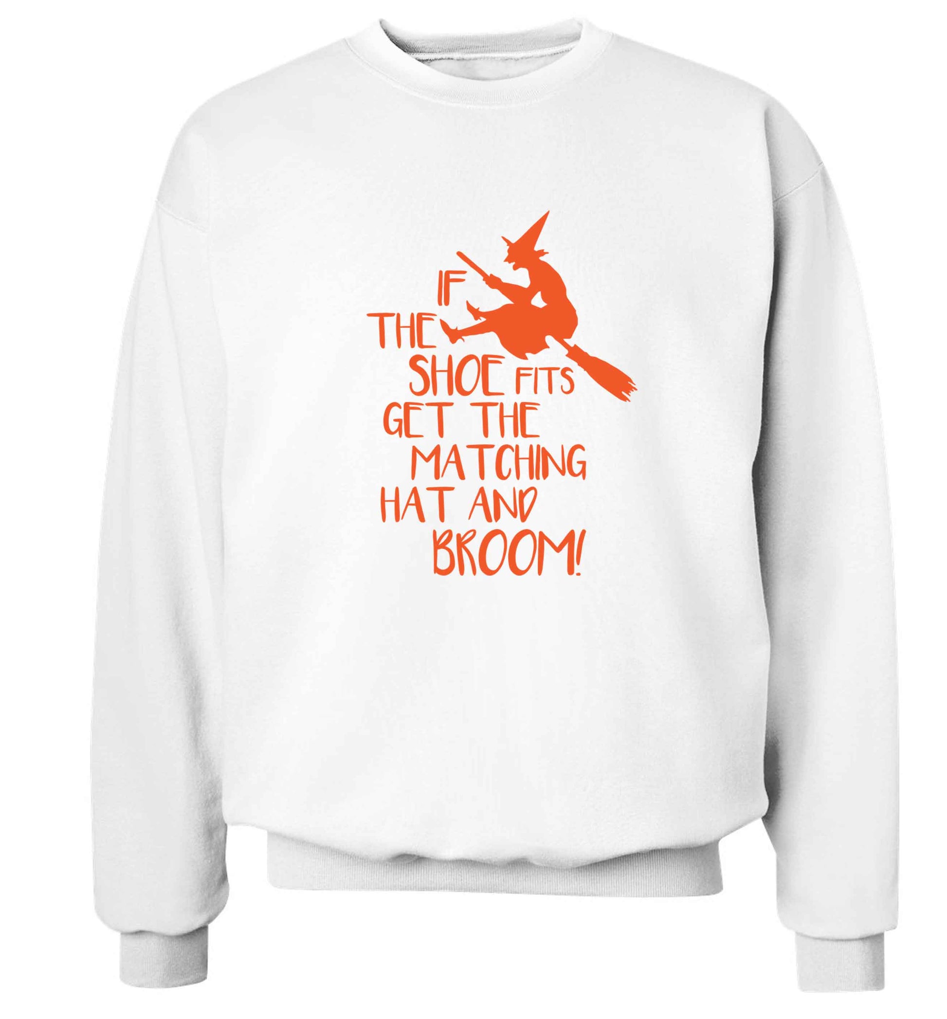 If the shoe fits get the matching hat and broom Adult's unisex white Sweater 2XL