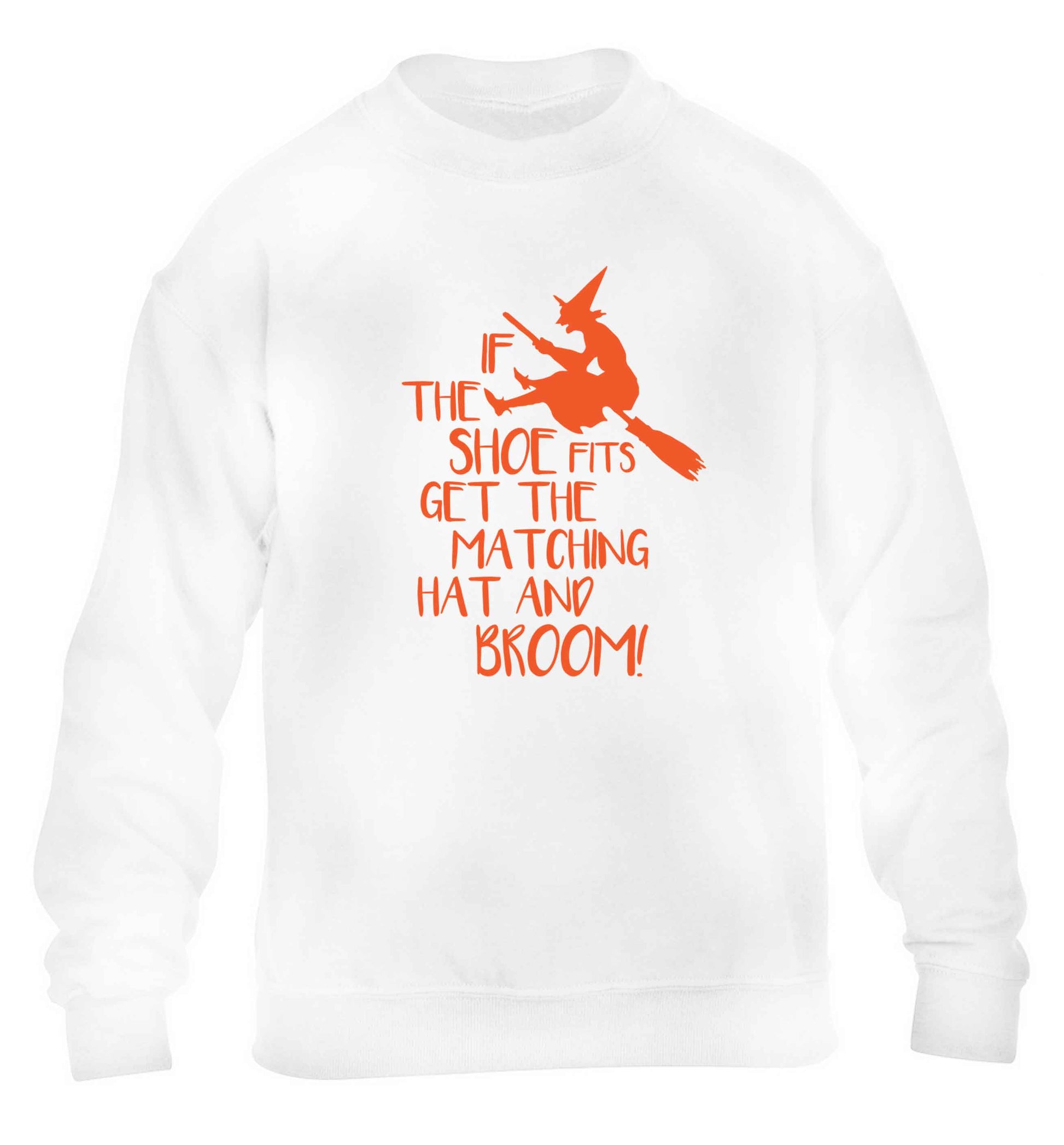 If the shoe fits get the matching hat and broom children's white sweater 12-13 Years