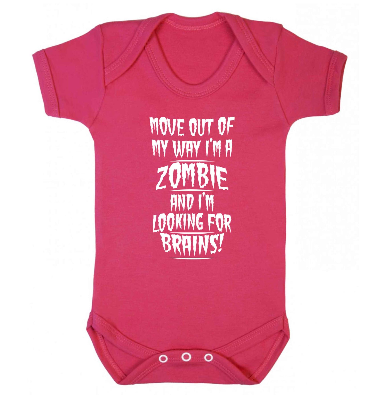 I'm a zombie and I'm looking for brains! Baby Vest dark pink 18-24 months