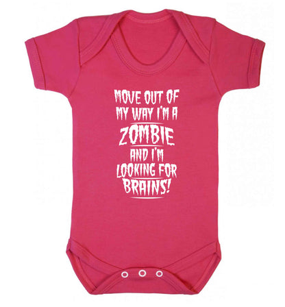 I'm a zombie and I'm looking for brains! Baby Vest dark pink 18-24 months
