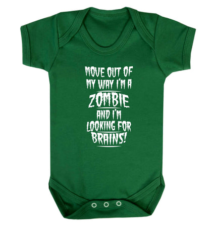 I'm a zombie and I'm looking for brains! Baby Vest green 18-24 months