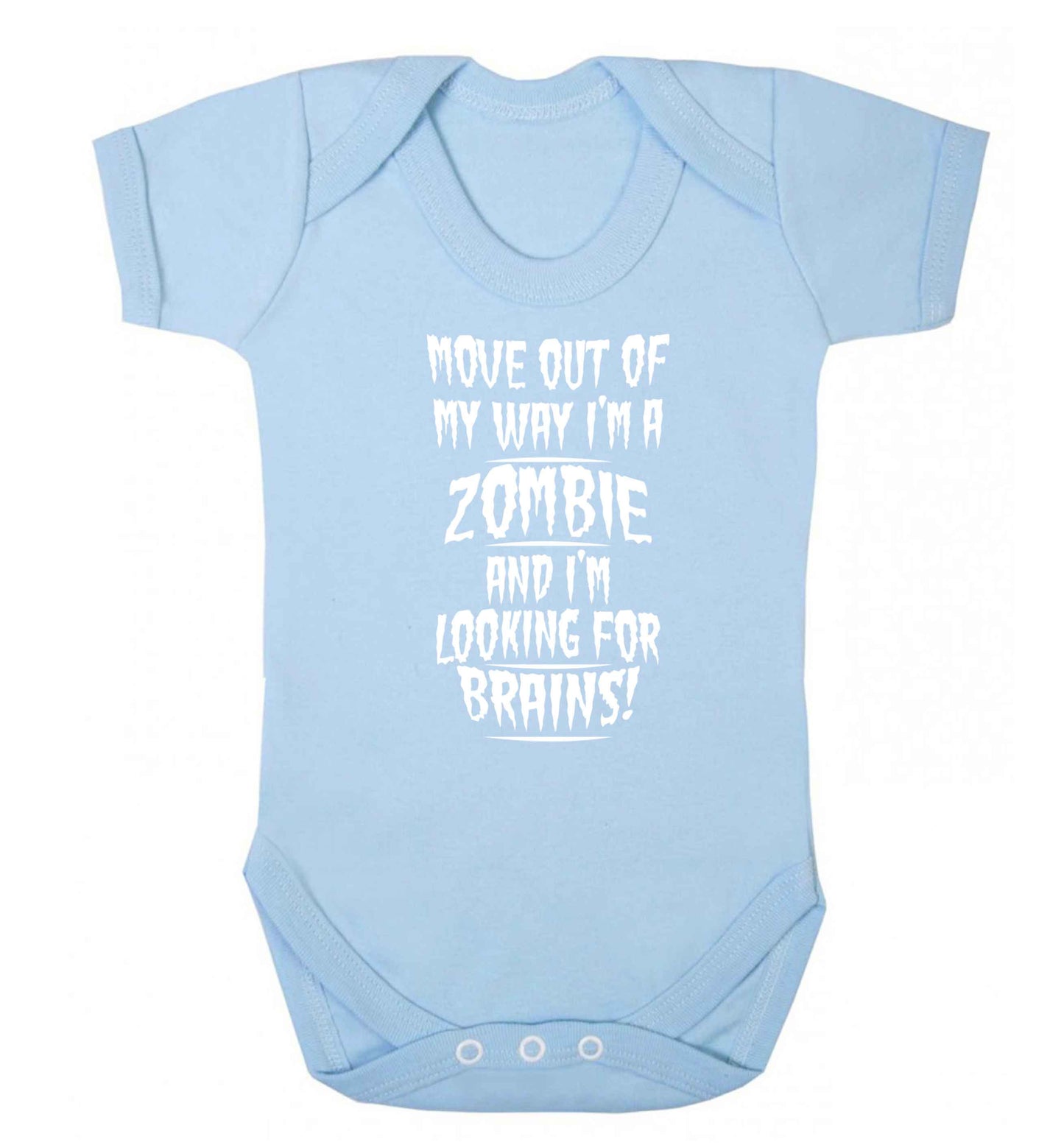 I'm a zombie and I'm looking for brains! Baby Vest pale blue 18-24 months