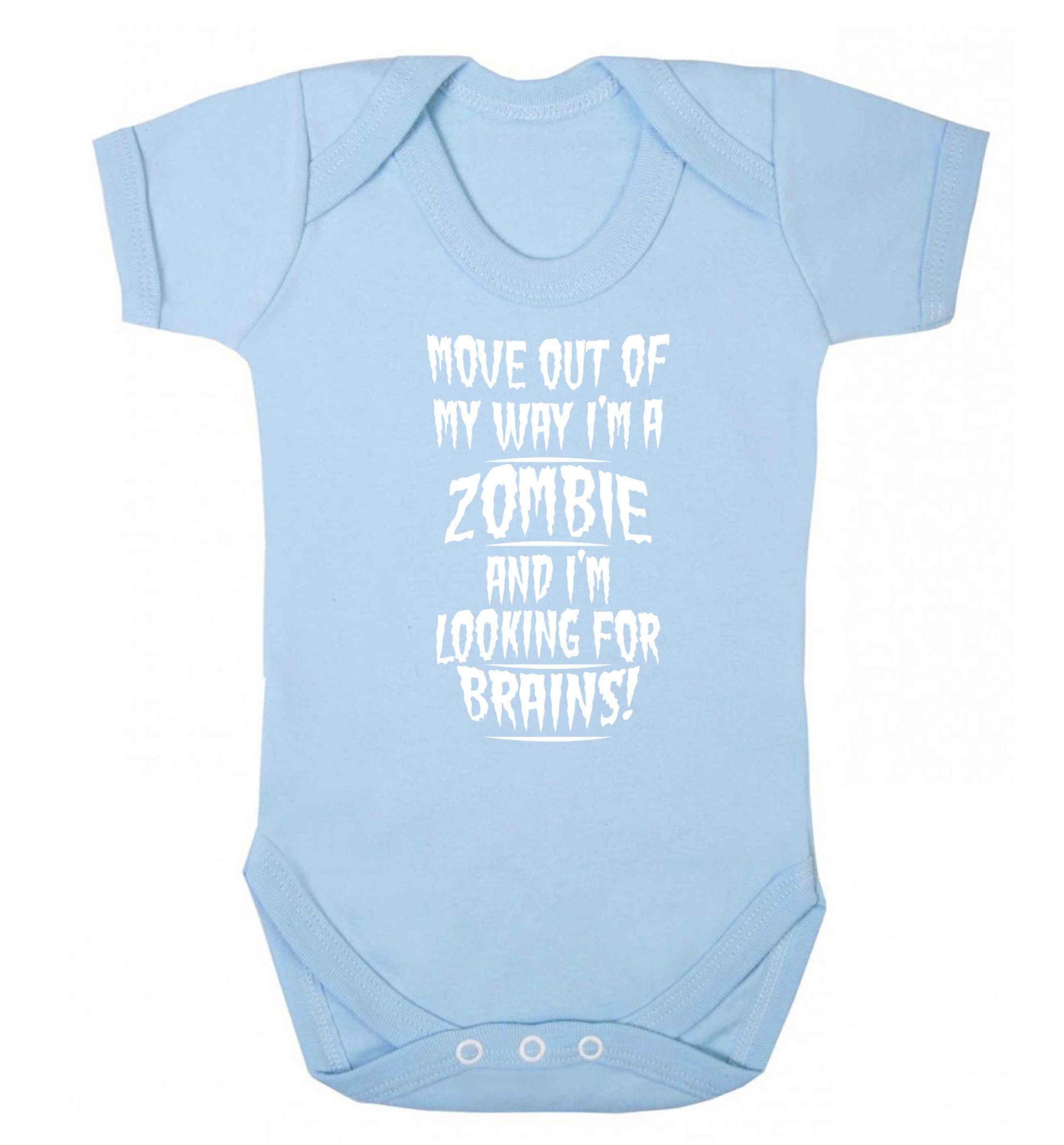 I'm a zombie and I'm looking for brains! Baby Vest pale blue 18-24 months