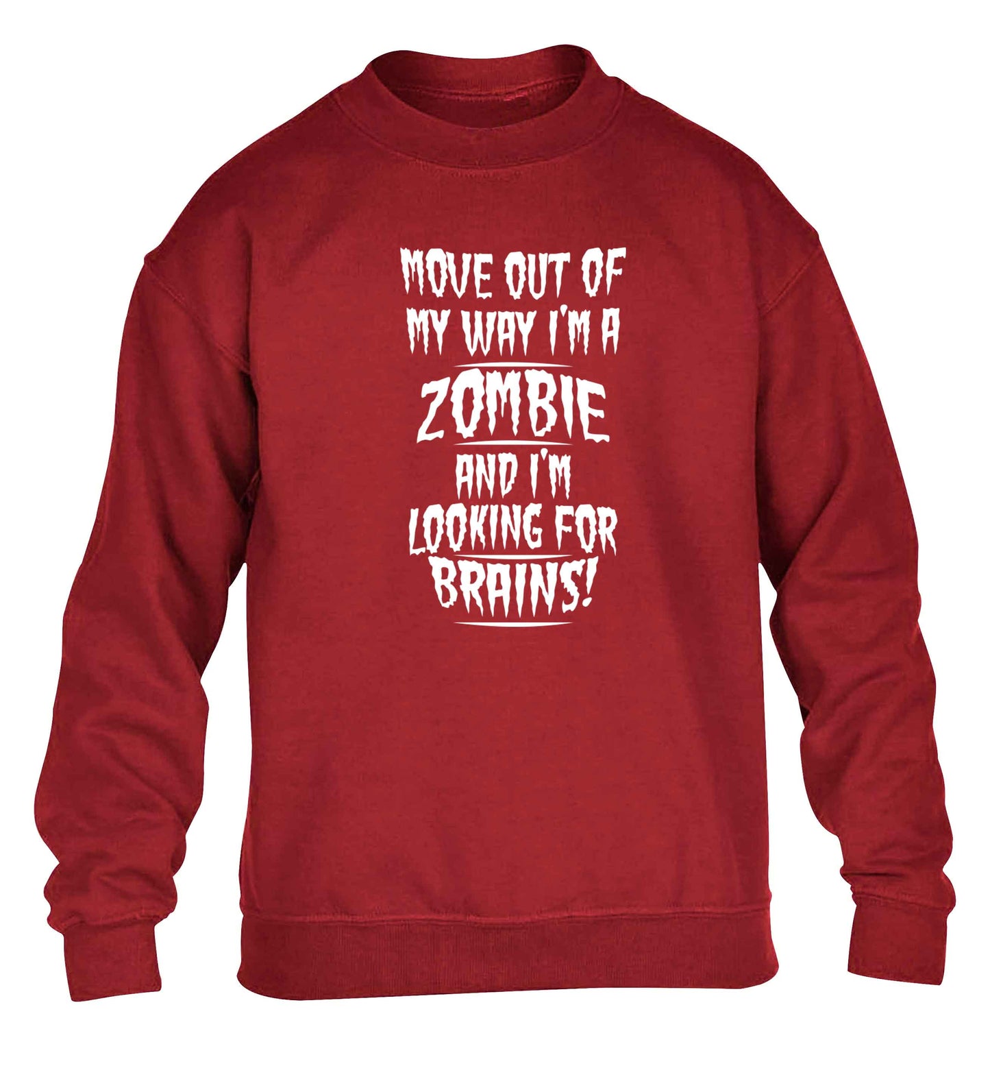 I'm a zombie and I'm looking for brains! children's grey sweater 12-13 Years
