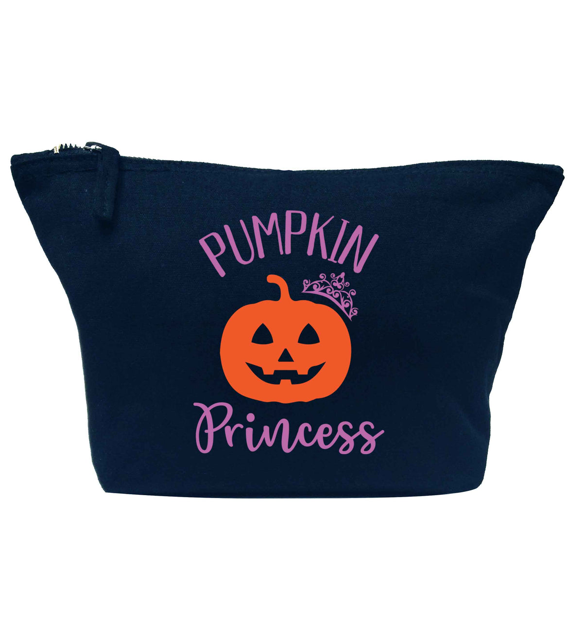 Happiness Pumpkin Spice navy makeup bag