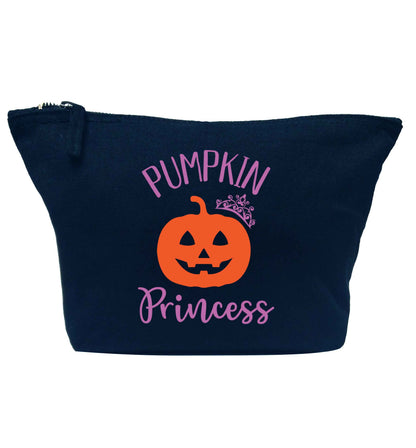 Happiness Pumpkin Spice navy makeup bag