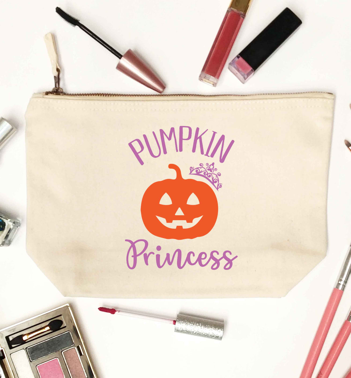 Happiness Pumpkin Spice natural makeup bag