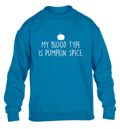 Let Be Pumpkin Spice children's blue sweater 12-13 Years