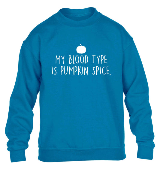 Let Be Pumpkin Spice children's blue sweater 12-13 Years