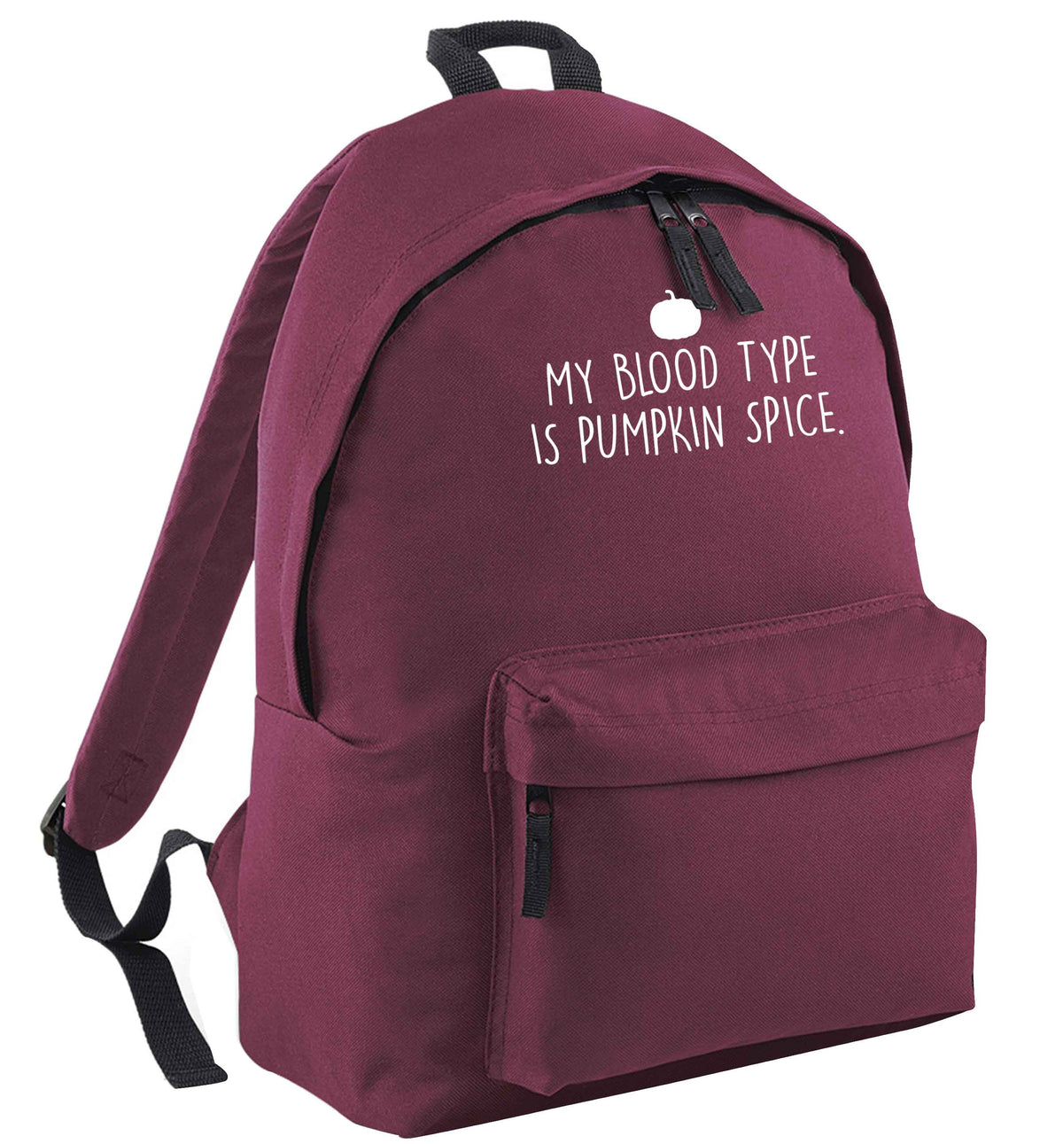 Let Be Pumpkin Spice maroon adults backpack