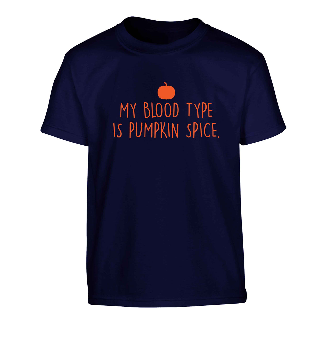 Let Be Pumpkin Spice Children's navy Tshirt 12-13 Years