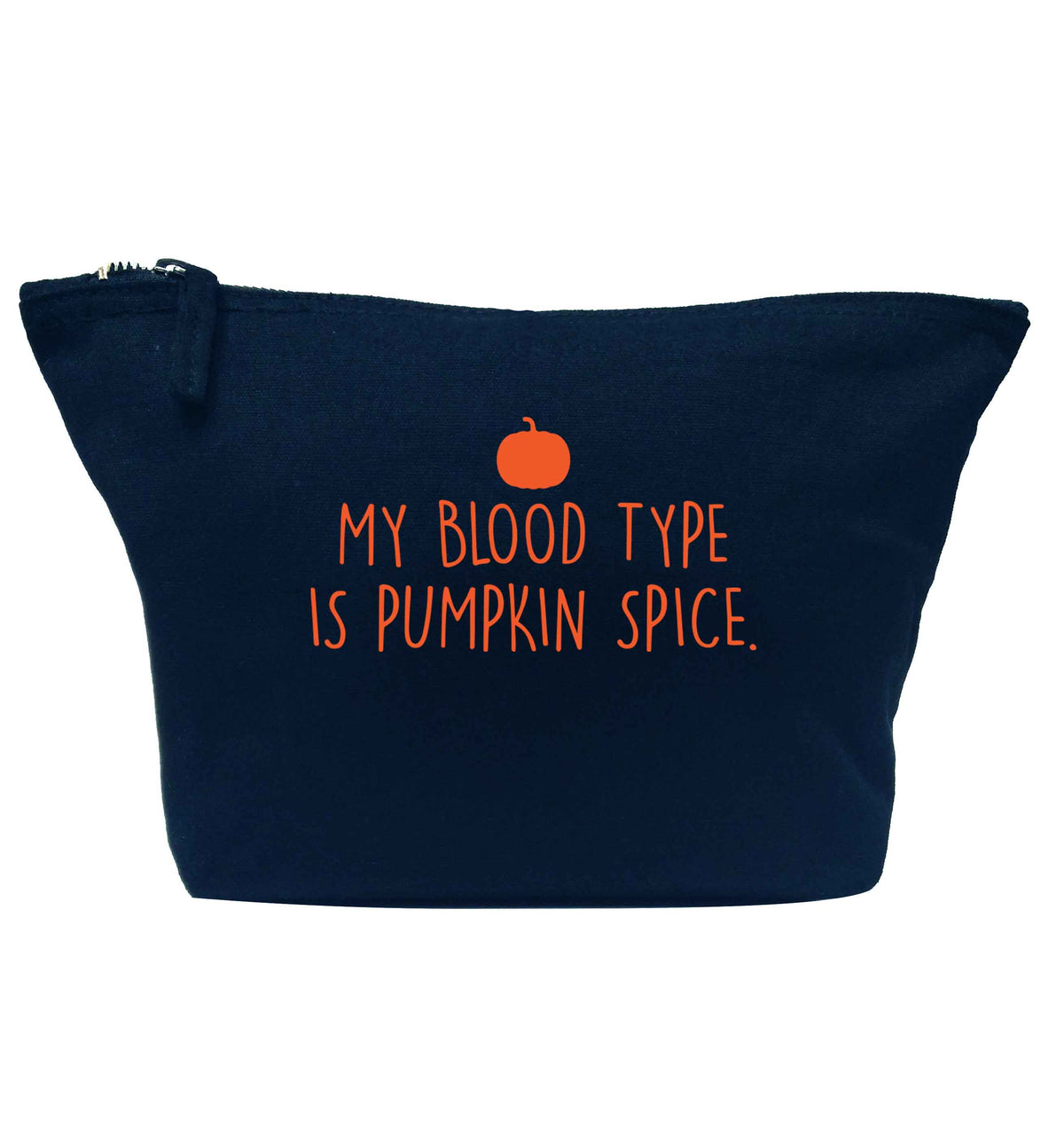 Let Be Pumpkin Spice navy makeup bag