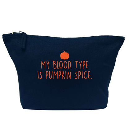 Let Be Pumpkin Spice navy makeup bag