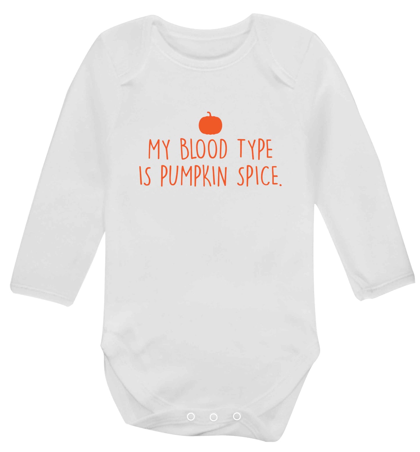 Let Be Pumpkin Spice baby vest long sleeved white 6-12 months