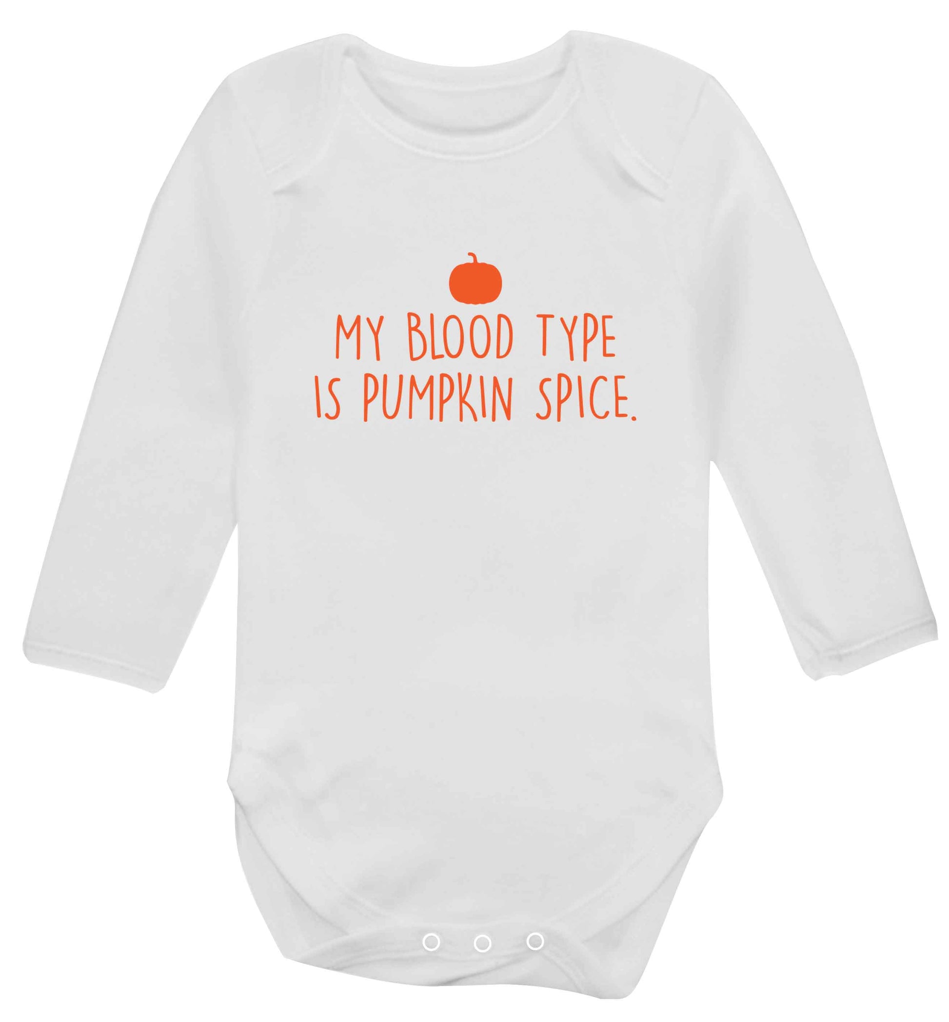 Let Be Pumpkin Spice baby vest long sleeved white 6-12 months