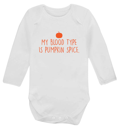 Let Be Pumpkin Spice baby vest long sleeved white 6-12 months