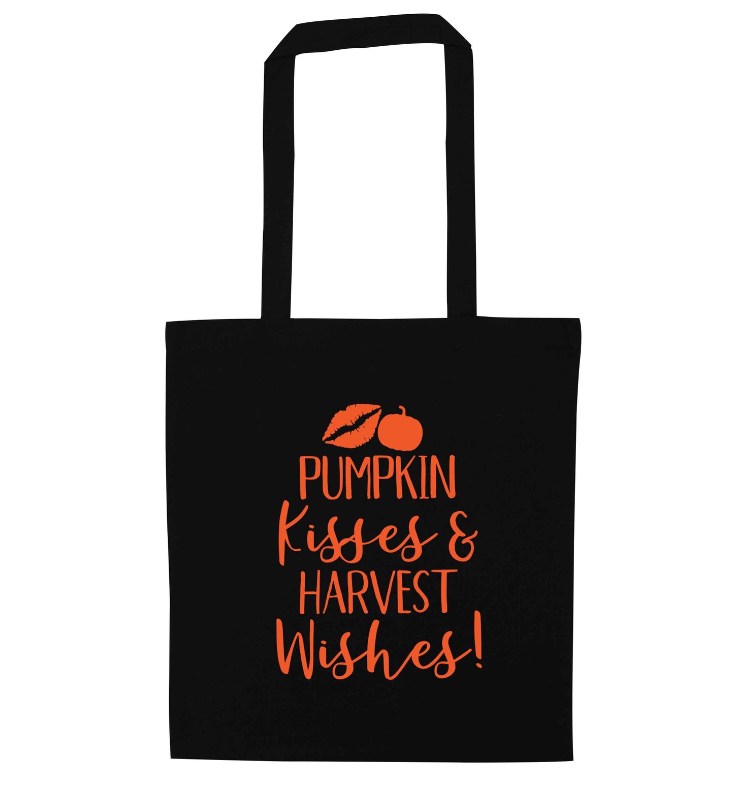Pumpking kisses and harvest wishes black tote bag