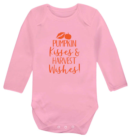 Pumpkin Kisses Harvest baby vest long sleeved pale pink 6-12 months