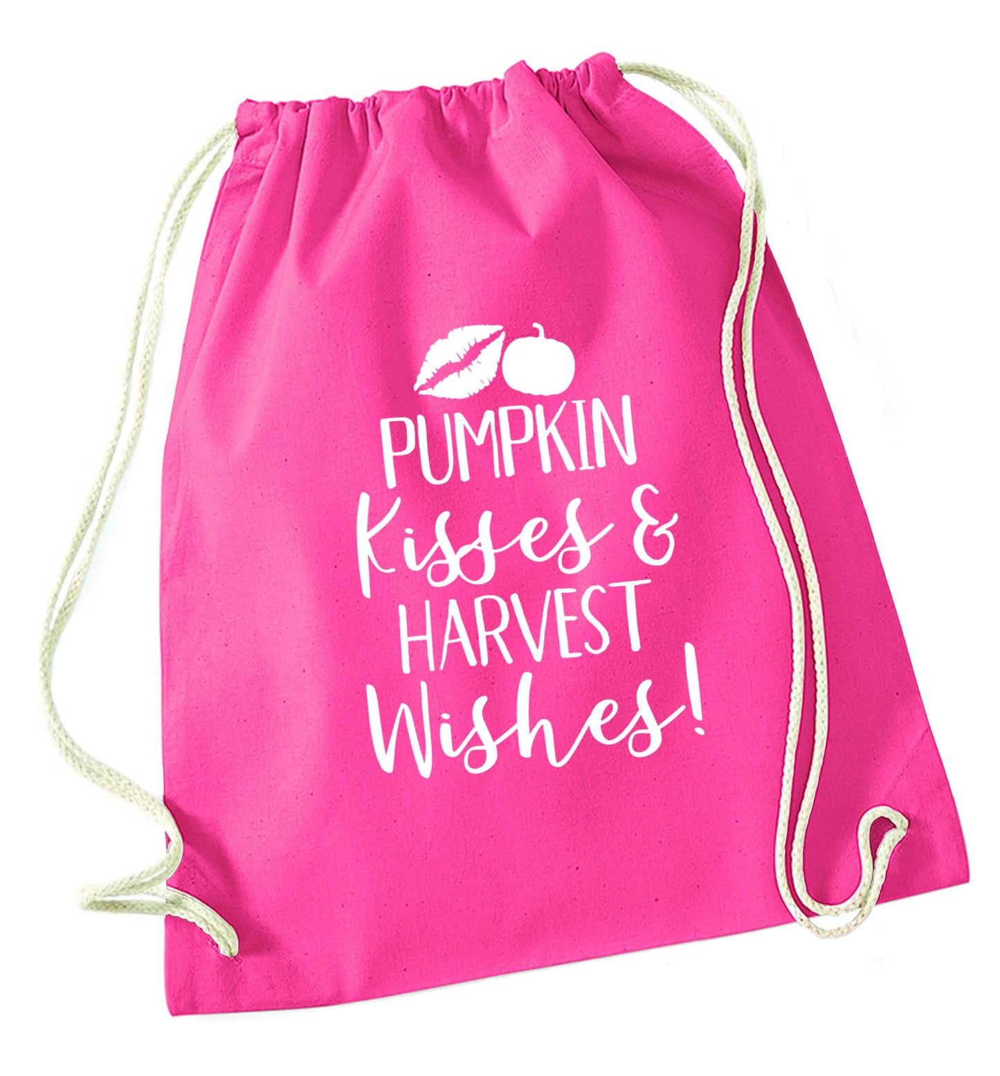 Pumpkin Kisses Harvest pink drawstring bag