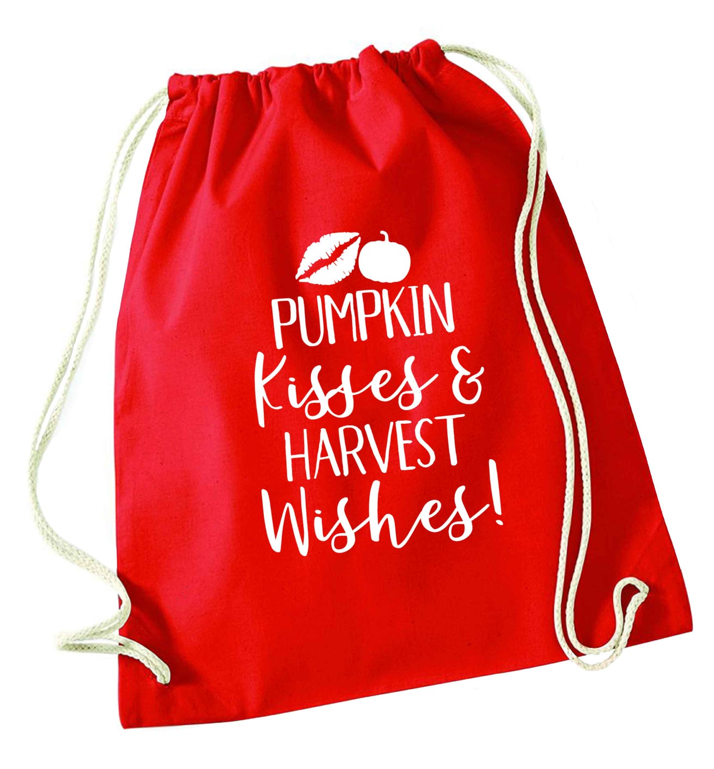 Pumpkin Kisses Harvest red drawstring bag 