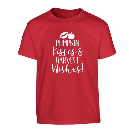 Pumpkin Kisses Harvest Children's red Tshirt 12-13 Years