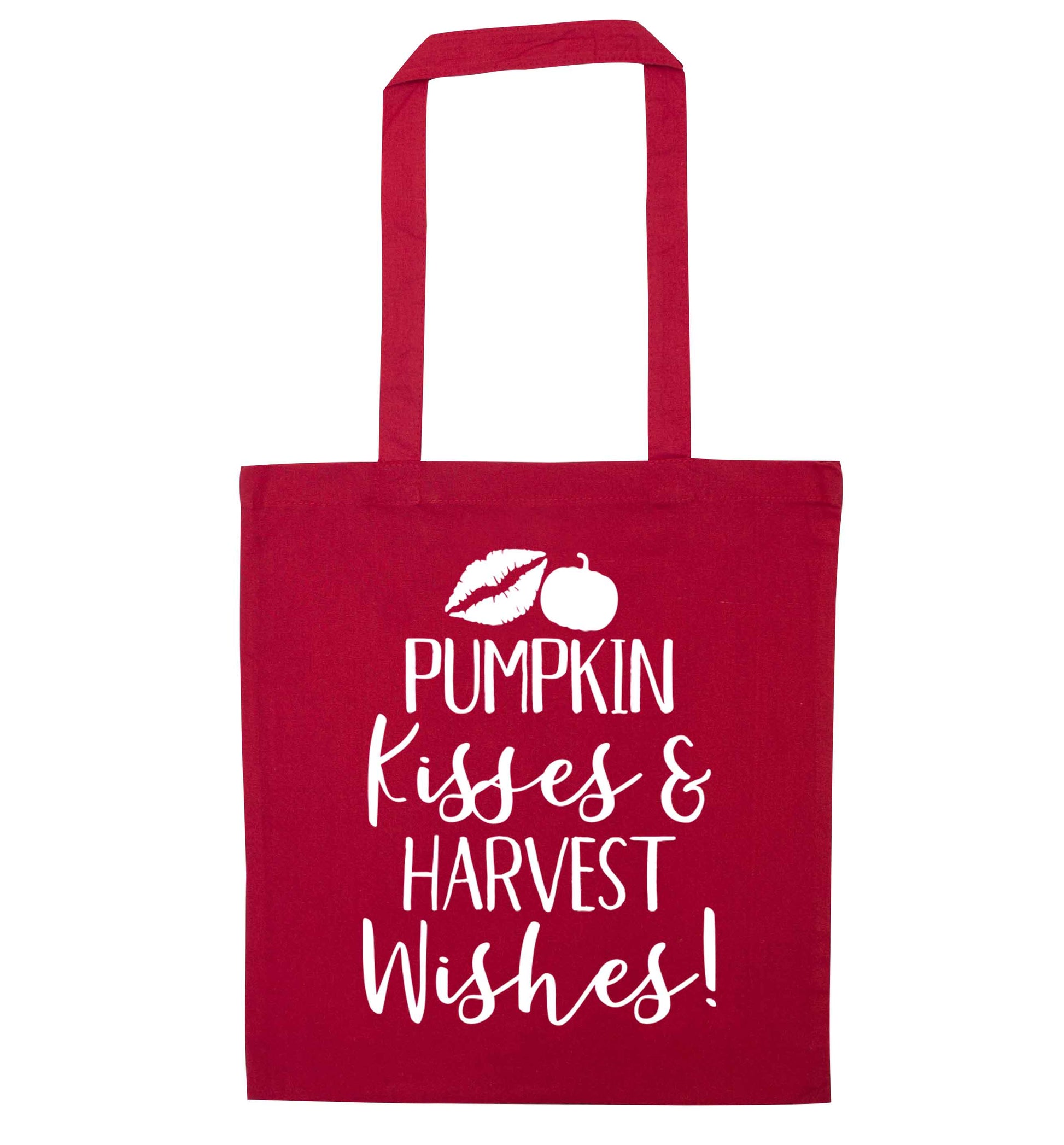 Pumpkin Kisses Harvest red tote bag