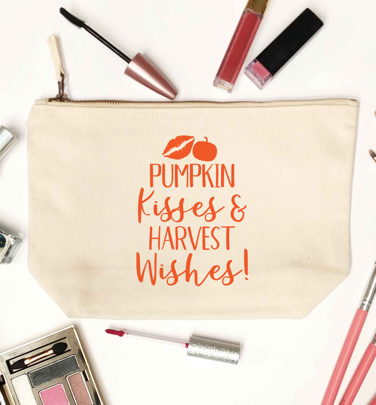 Pumpkin Kisses Harvest natural makeup bag