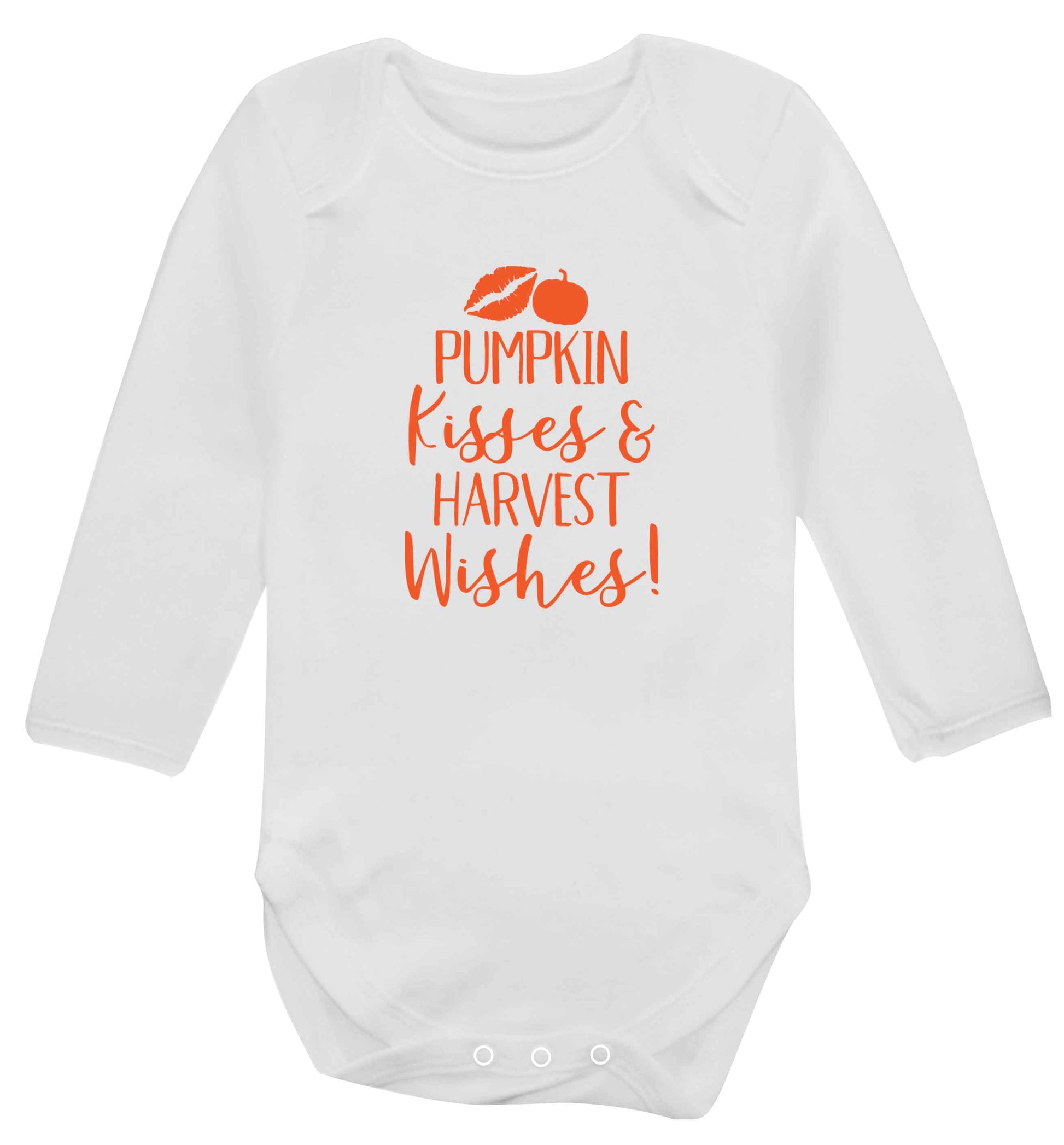 Pumpkin Kisses Harvest baby vest long sleeved white 6-12 months