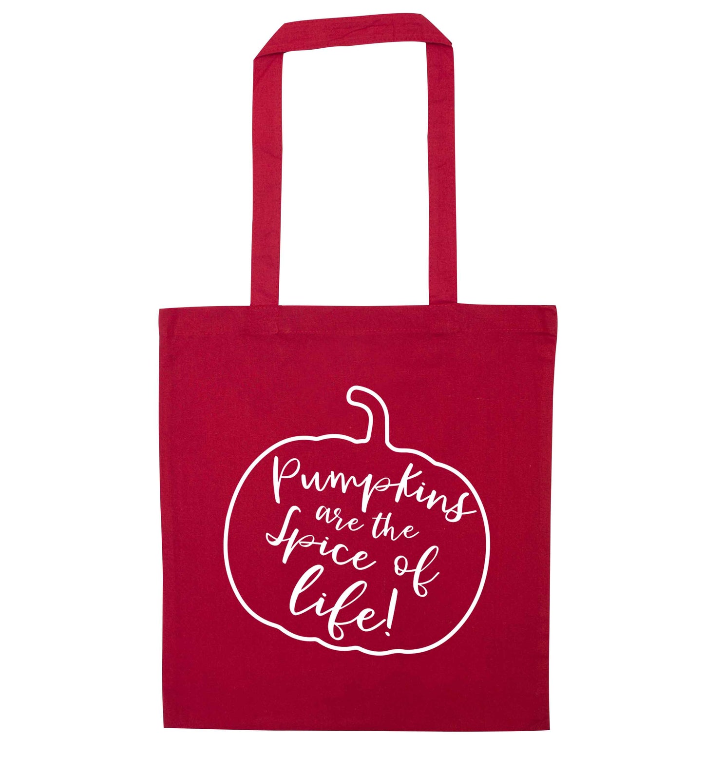 Pumpkins are the spice of life red tote bag