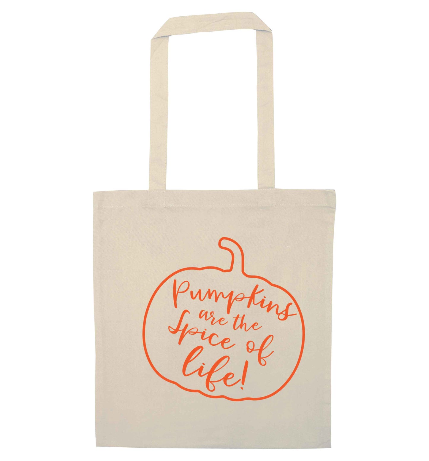 Pumpkins are the spice of life natural tote bag