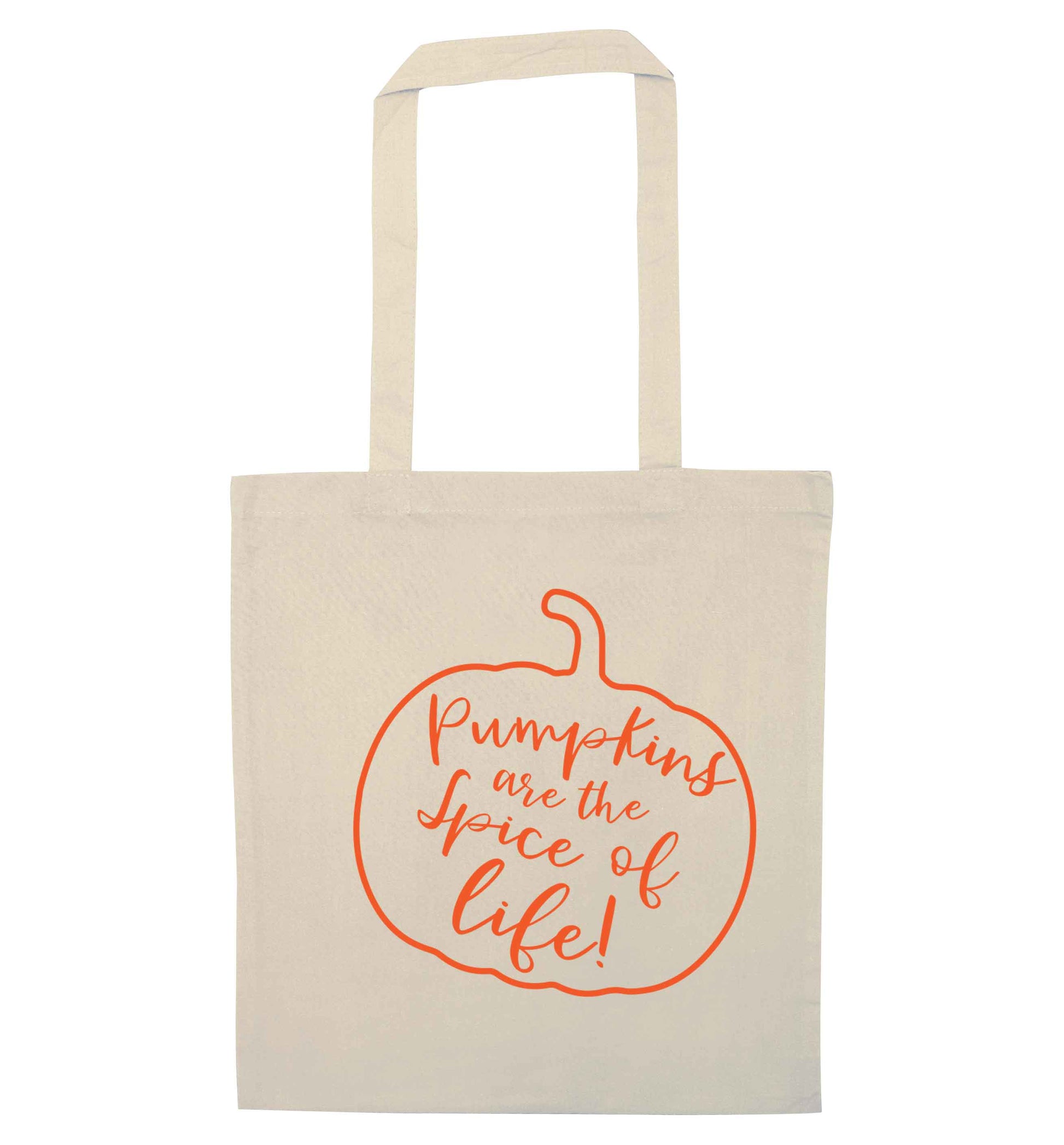 Pumpkins are the spice of life natural tote bag