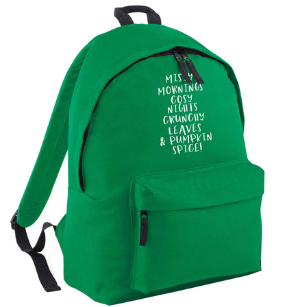 Misty Mornings green adults backpack