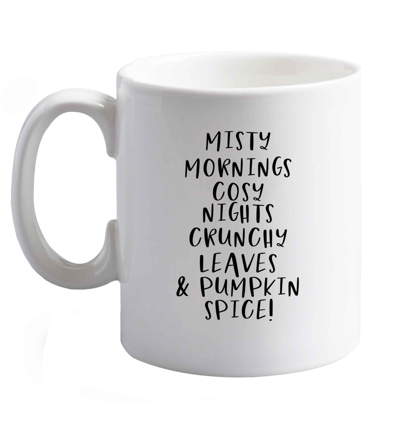 10 oz Favourite Type Pan Pancake ceramic mug right handed