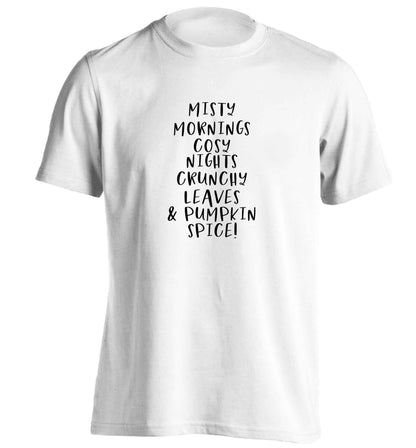 Misty Mornings adults unisex white Tshirt 2XL