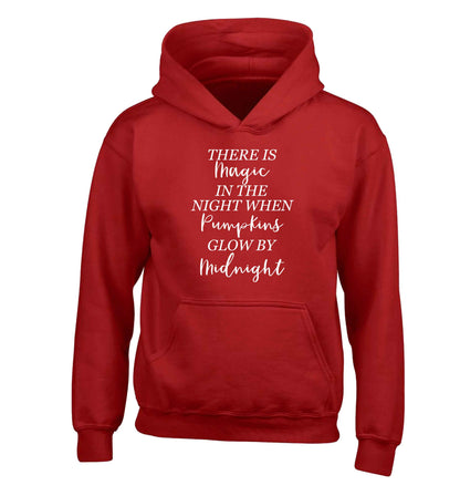 Magic in Night children's red hoodie 12-13 Years