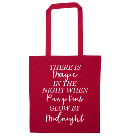 Magic in Night red tote bag
