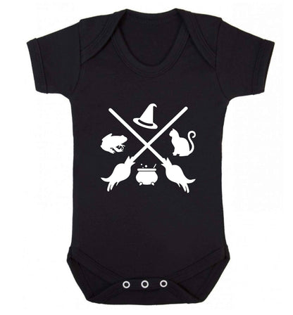 Witch symbol baby vest black 18-24 months