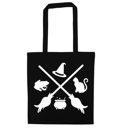 Witch symbol black tote bag