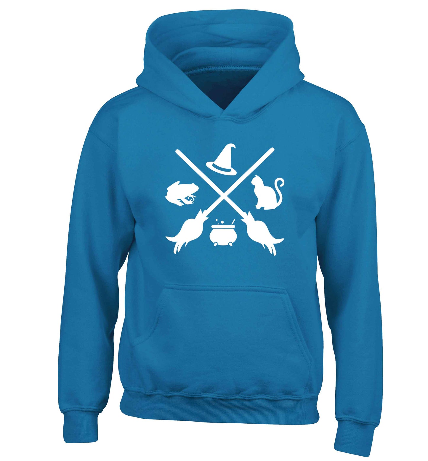Witch symbol children's blue hoodie 12-13 Years