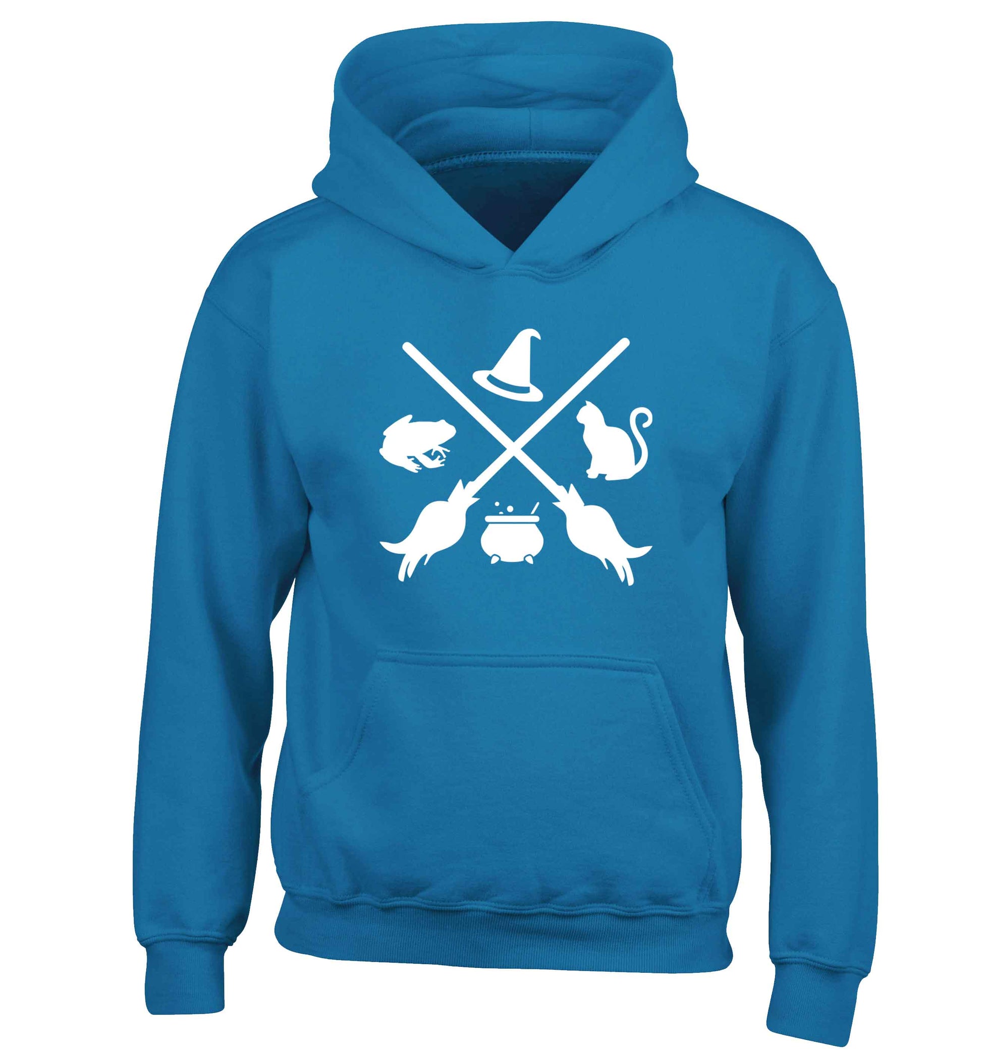 Witch symbol children's blue hoodie 12-13 Years